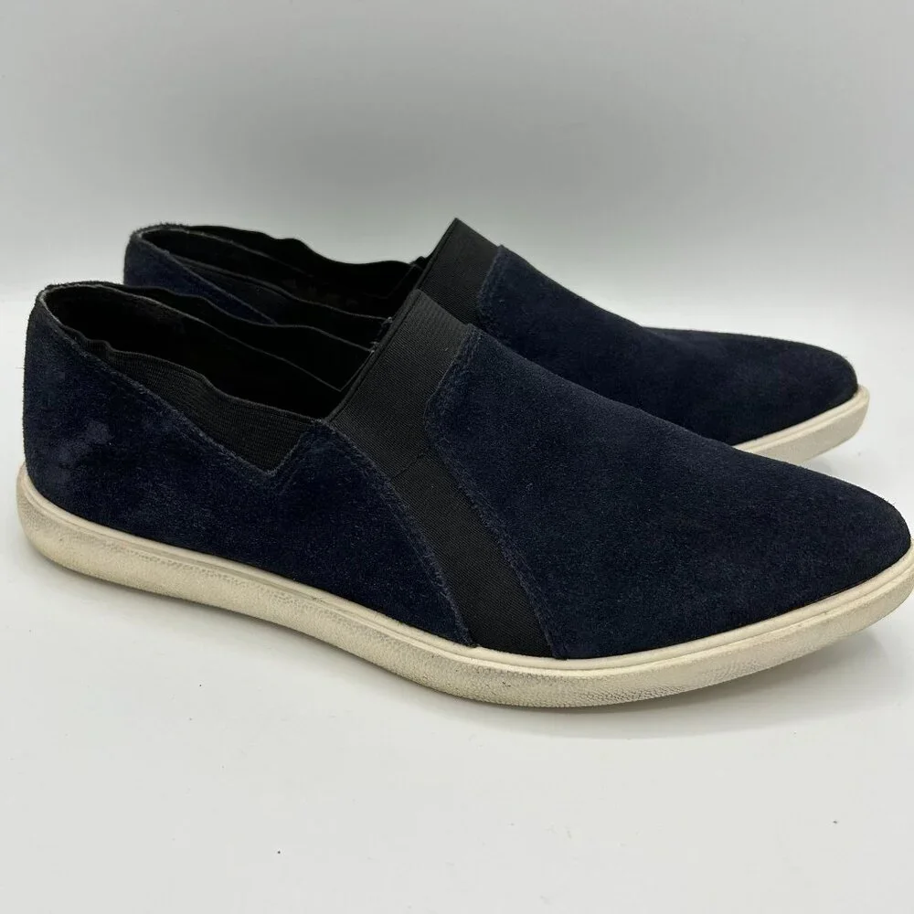 Naya Navy Leather Suede Loafer Slip-On Shoes Pointed 9.5M